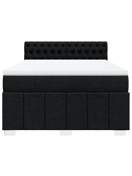 Box spring postel s matrací černá 140x200 cm textil