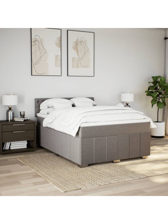 Box spring postel s matrací taupe 140x200 cm textil