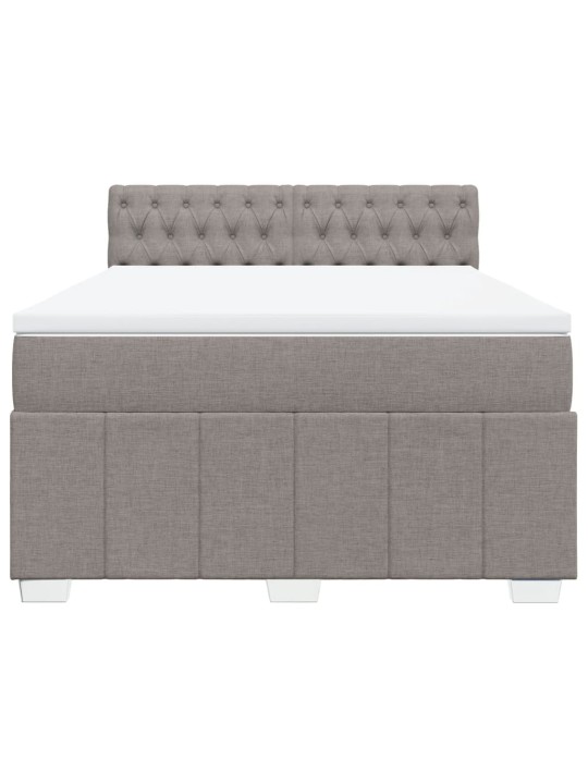 Box spring postel s matrací taupe 140x200 cm textil