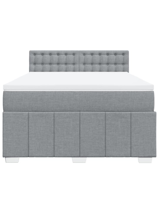 Box spring postel s matrací světle šedá 140 x 200 cm textil