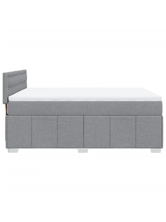 Box spring postel s matrací světle šedá 140 x 200 cm textil