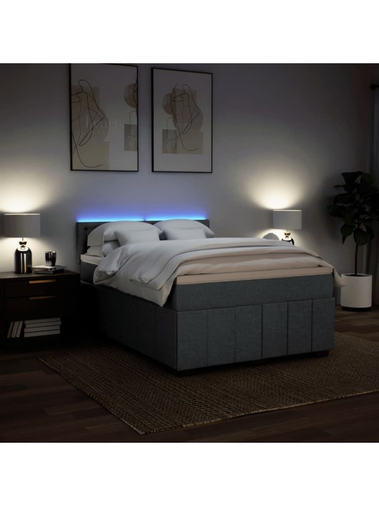 Box spring postel s matrací tmavě šedá 140x200 cm textil