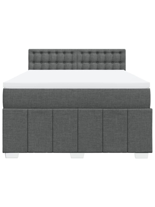 Box spring postel s matrací tmavě šedá 140x200 cm textil