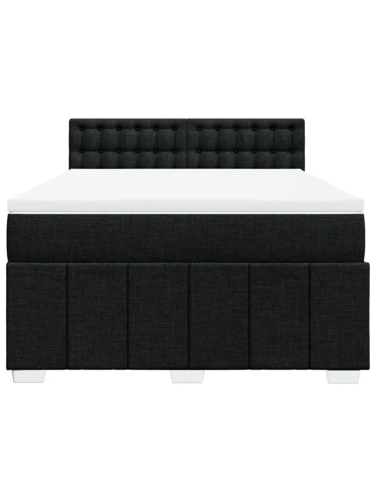 Box spring postel s matrací černá 140x200 cm textil