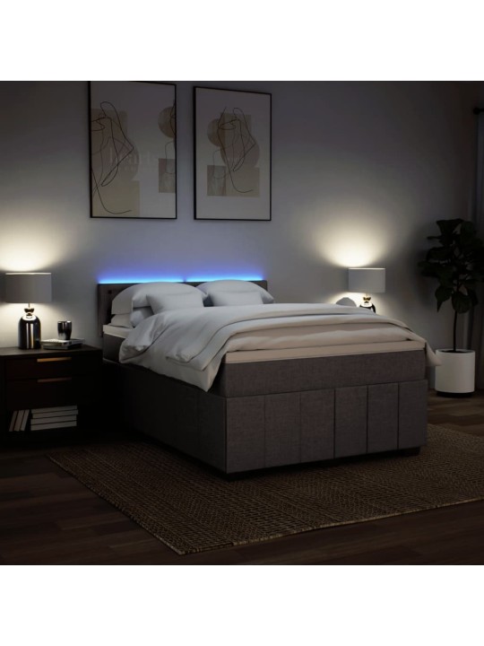 Box spring postel s matrací taupe 140x200 cm textil