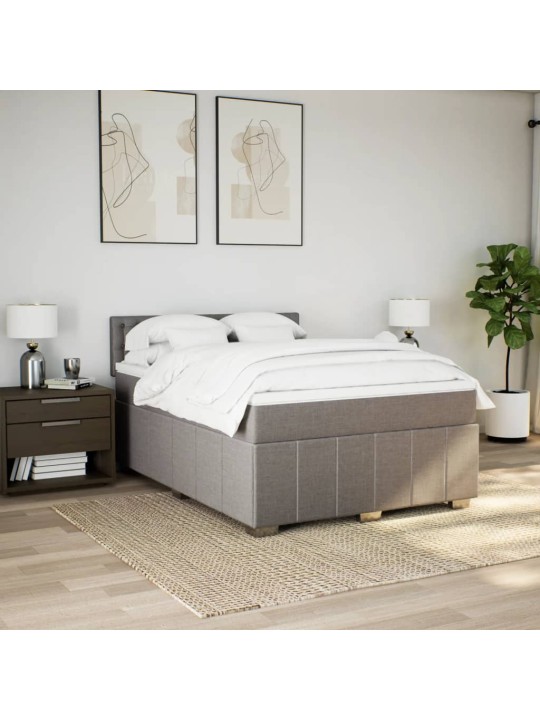 Box spring postel s matrací taupe 140x200 cm textil
