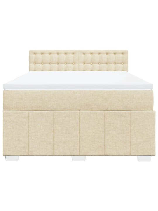 Box spring postel s matrací krémová 140x200 cm textil