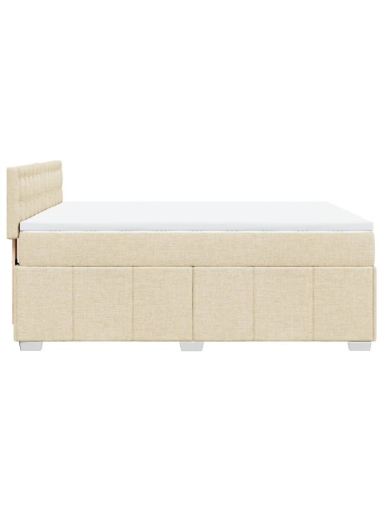 Box spring postel s matrací krémová 140x200 cm textil