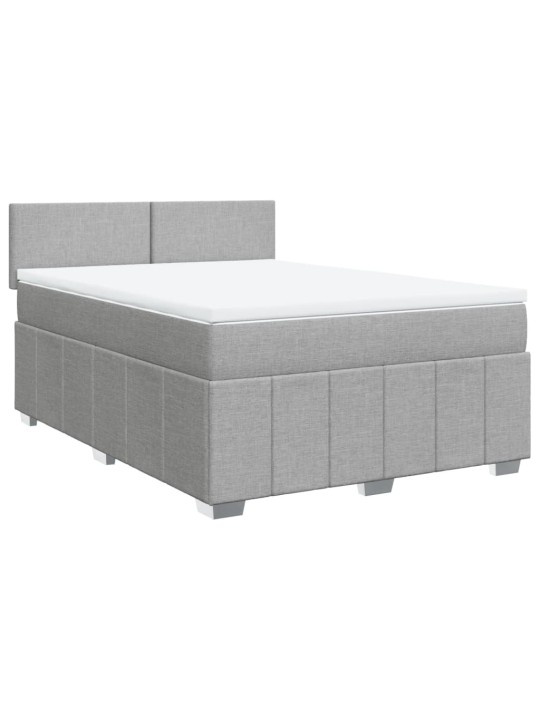 Box spring postel s matrací světle šedá 160 x 200 cm textil