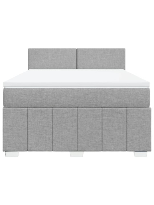 Box spring postel s matrací světle šedá 160 x 200 cm textil