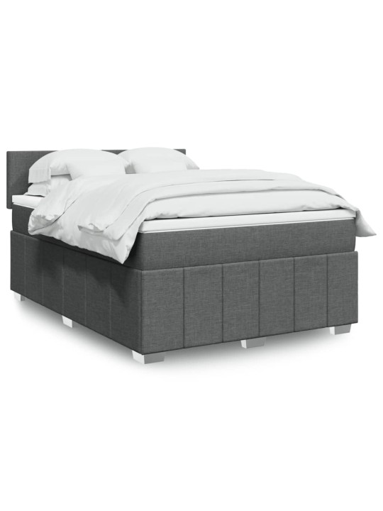 Box spring postel s matrací tmavě šedá 160x200 cm textil