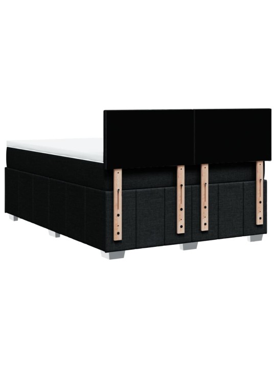 Box spring postel s matrací černá 160x200 cm textil