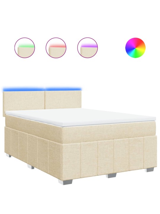 Box spring postel s matrací krémová 160x200 cm textil