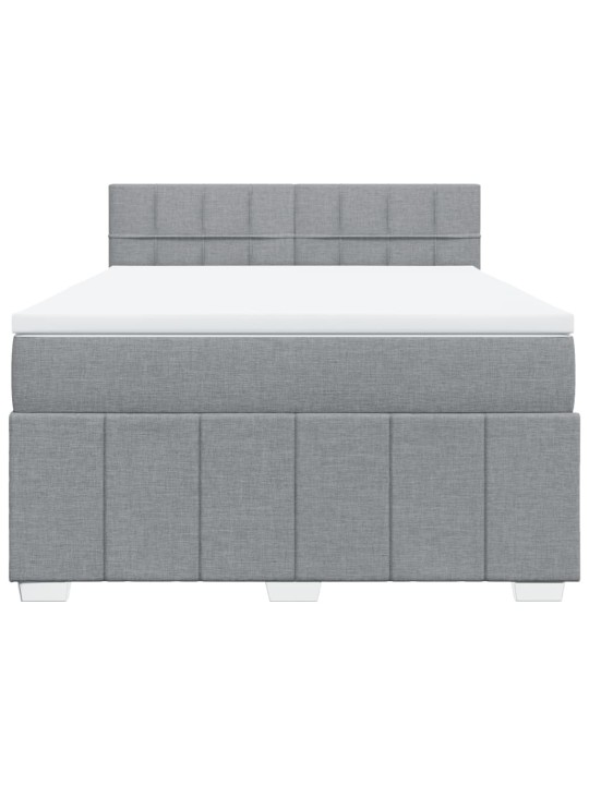 Box spring postel s matrací světle šedá 160 x 200 cm textil