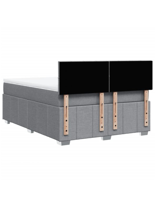 Box spring postel s matrací světle šedá 160 x 200 cm textil