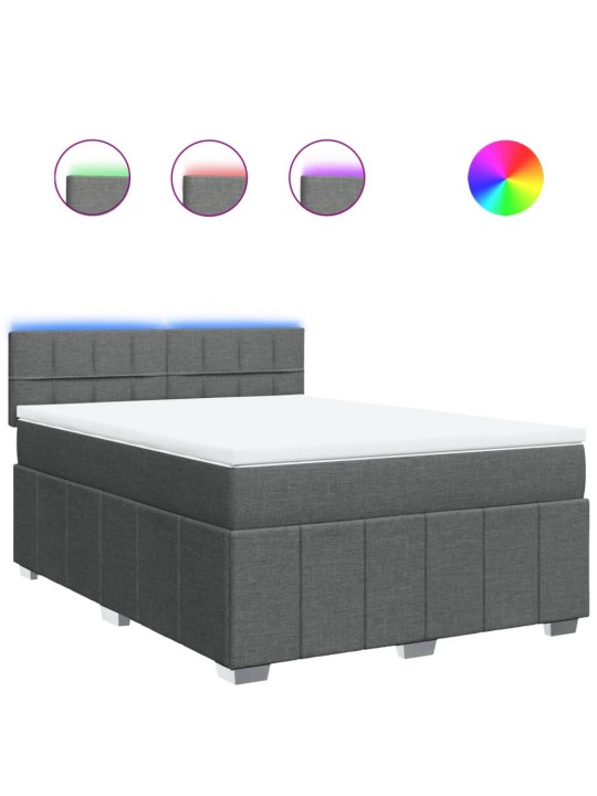 Box spring postel s matrací tmavě šedá 160x200 cm textil