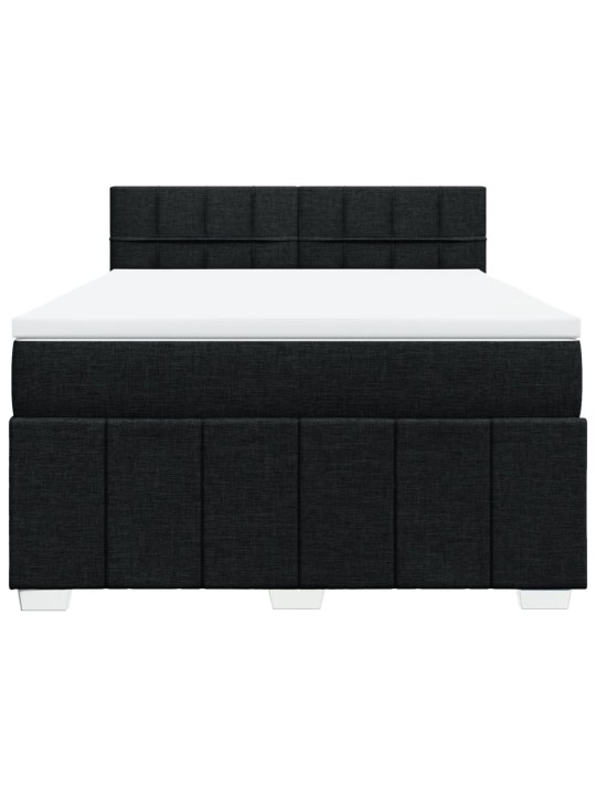 Box spring postel s matrací černá 160x200 cm textil