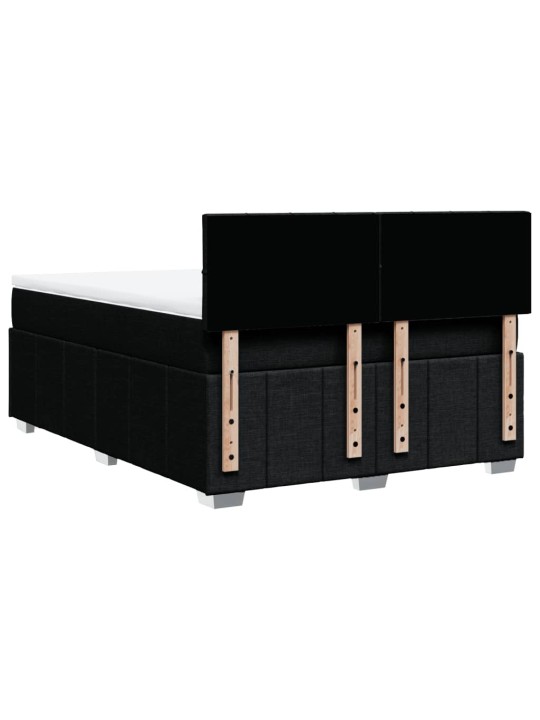 Box spring postel s matrací černá 160x200 cm textil