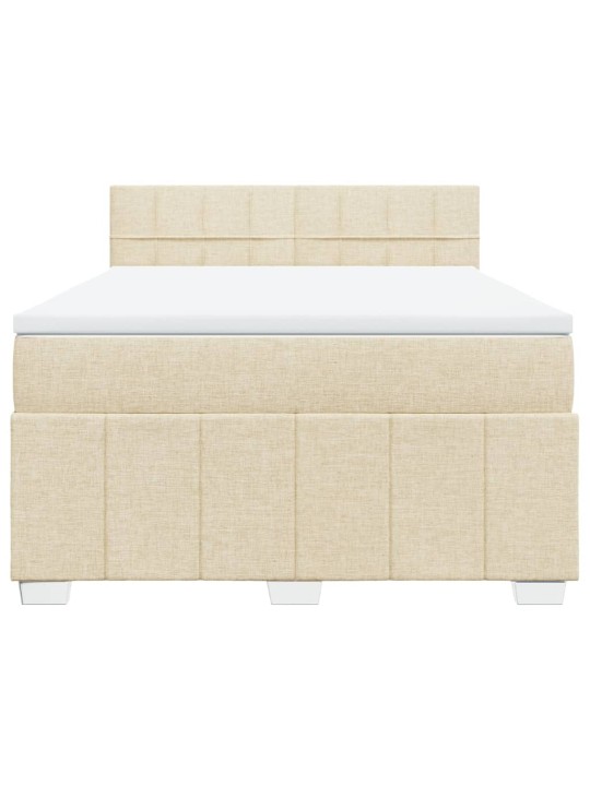 Box spring postel s matrací krémová 160x200 cm textil