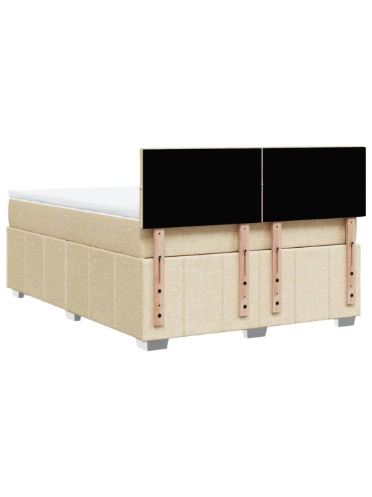 Box spring postel s matrací krémová 160x200 cm textil