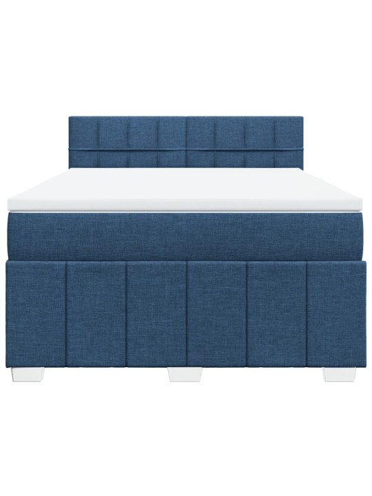 Box spring postel s matrací modrá 160x200 cm textil