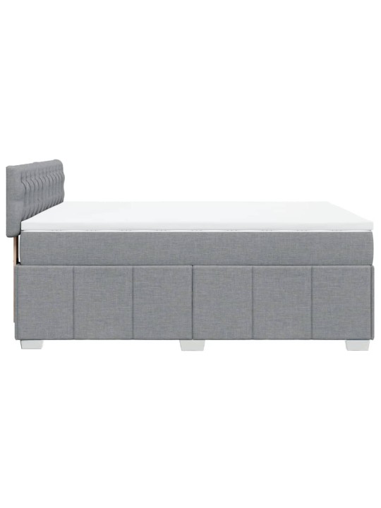 Box spring postel s matrací světle šedá 160 x 200 cm textil