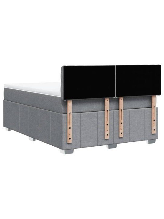 Box spring postel s matrací světle šedá 160 x 200 cm textil