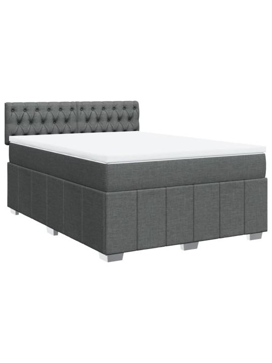 Box spring postel s matrací tmavě šedá 160x200 cm textil