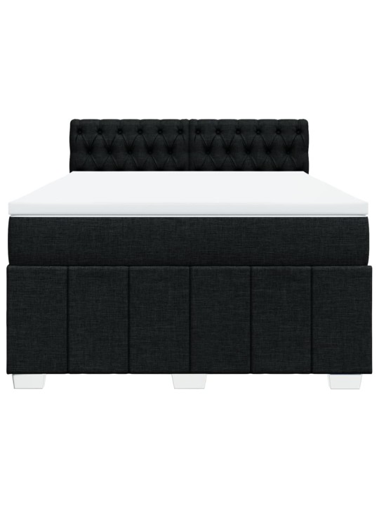 Box spring postel s matrací černá 160x200 cm textil