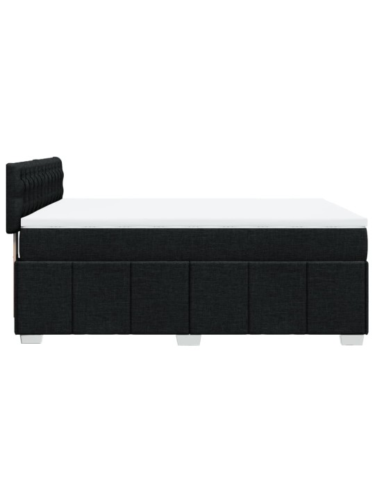 Box spring postel s matrací černá 160x200 cm textil