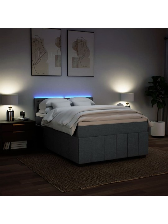 Box spring postel s matrací tmavě šedá 160x200 cm textil