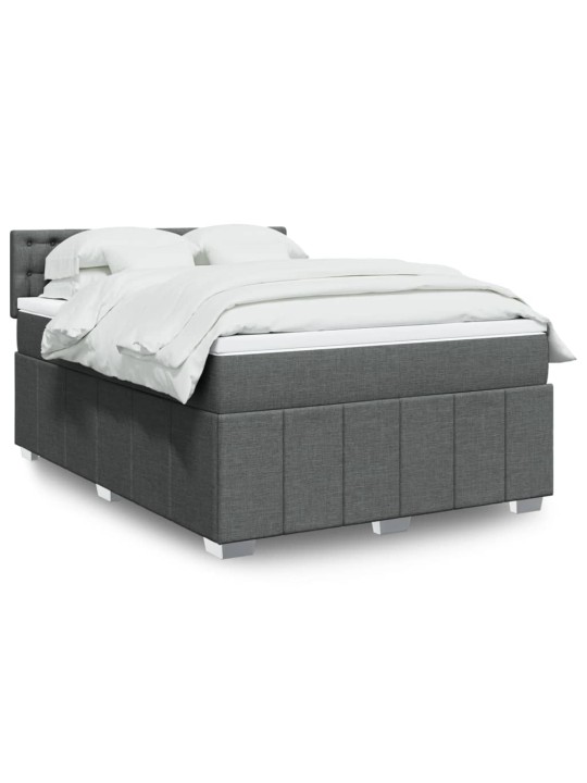 Box spring postel s matrací tmavě šedá 160x200 cm textil