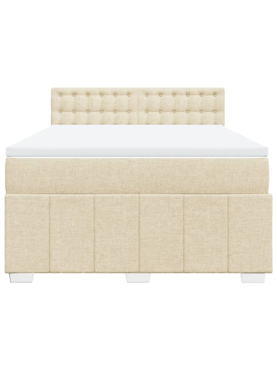 Box spring postel s matrací krémová 160x200 cm textil