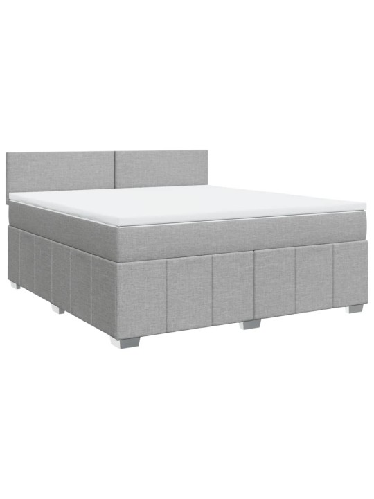 Box spring postel s matrací světle šedá 180 x 200 cm textil