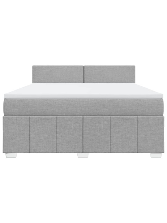 Box spring postel s matrací světle šedá 180 x 200 cm textil