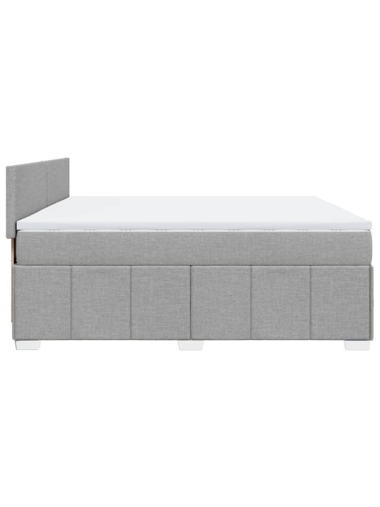 Box spring postel s matrací světle šedá 180 x 200 cm textil