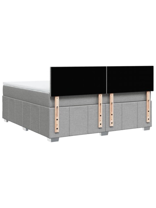 Box spring postel s matrací světle šedá 180 x 200 cm textil