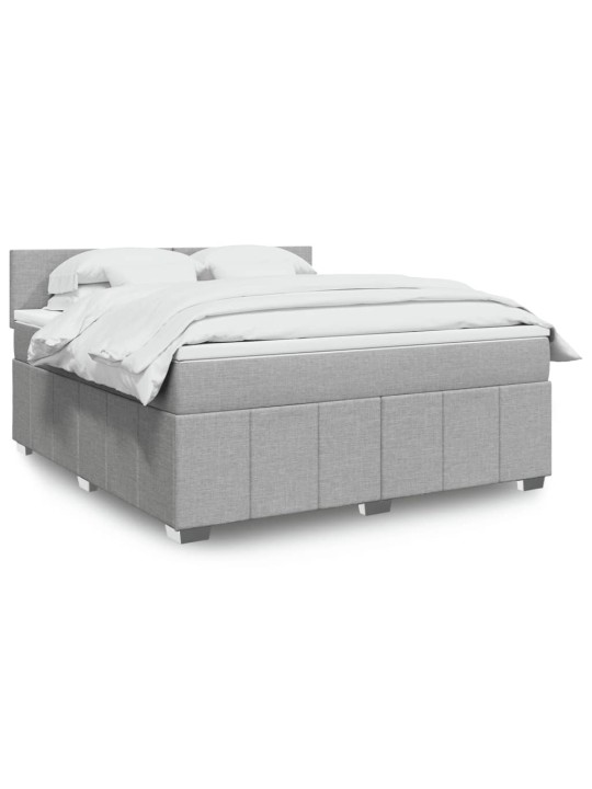 Box spring postel s matrací světle šedá 180 x 200 cm textil