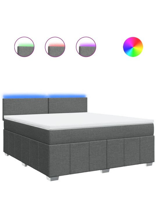 Box spring postel s matrací tmavě šedá 180x200 cm textil