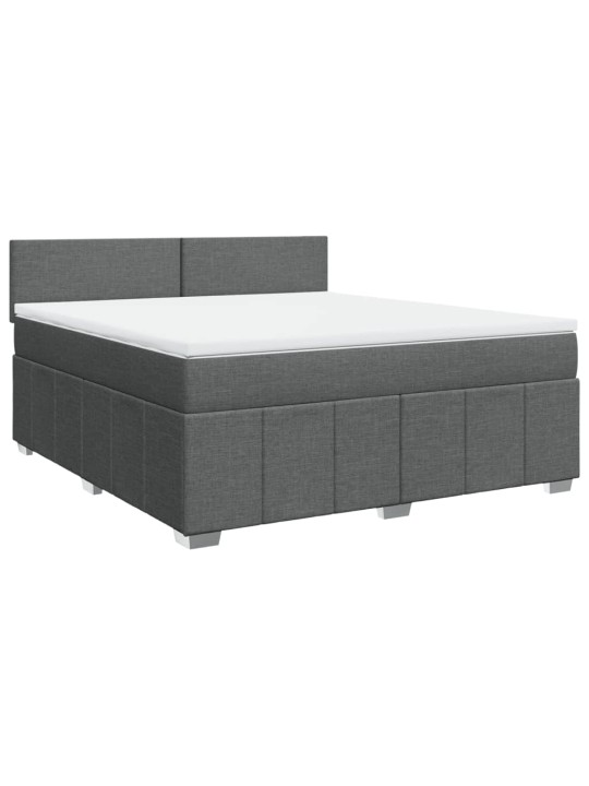 Box spring postel s matrací tmavě šedá 180x200 cm textil