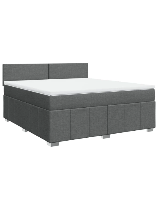 Box spring postel s matrací tmavě šedá 180x200 cm textil
