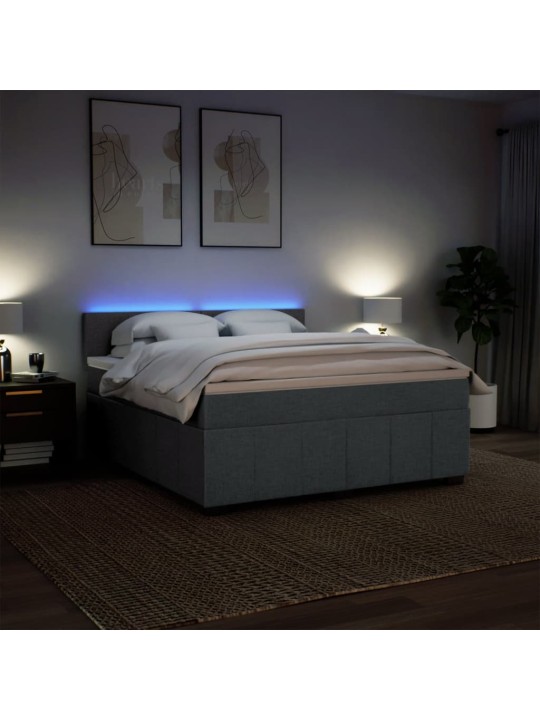 Box spring postel s matrací tmavě šedá 180x200 cm textil