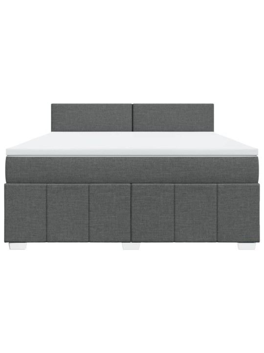 Box spring postel s matrací tmavě šedá 180x200 cm textil