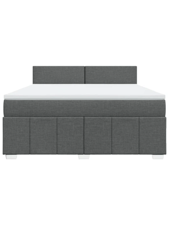 Box spring postel s matrací tmavě šedá 180x200 cm textil