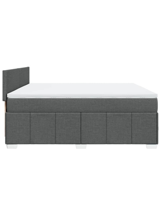 Box spring postel s matrací tmavě šedá 180x200 cm textil