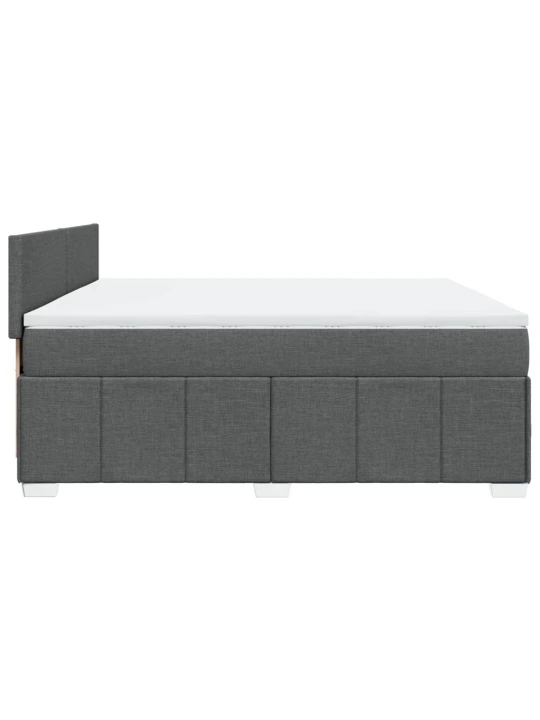Box spring postel s matrací tmavě šedá 180x200 cm textil
