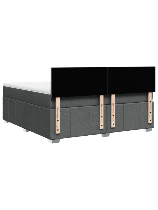 Box spring postel s matrací tmavě šedá 180x200 cm textil