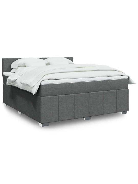 Box spring postel s matrací tmavě šedá 180x200 cm textil