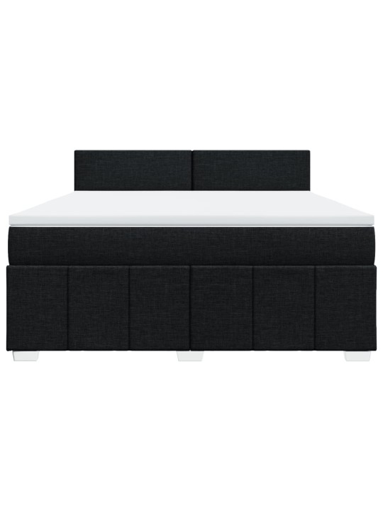 Box spring postel s matrací černá 180x200 cm textil