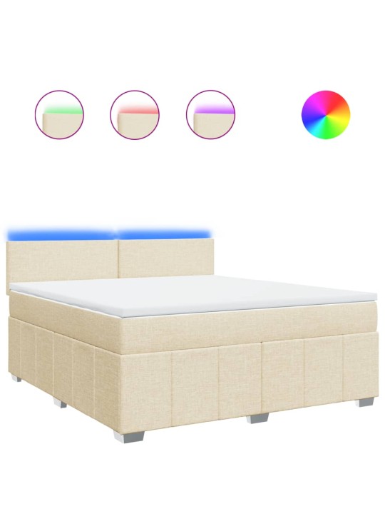Box spring postel s matrací krémová 180x200 cm textil